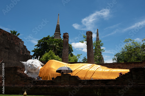 Ayutthaya / Thailand / August 8, 2020 : Wat Sakae, An old temple Originally located at Wat Klang Thong (Wat Korokos in the present), built as a temple in the late Ayutthaya period. photo