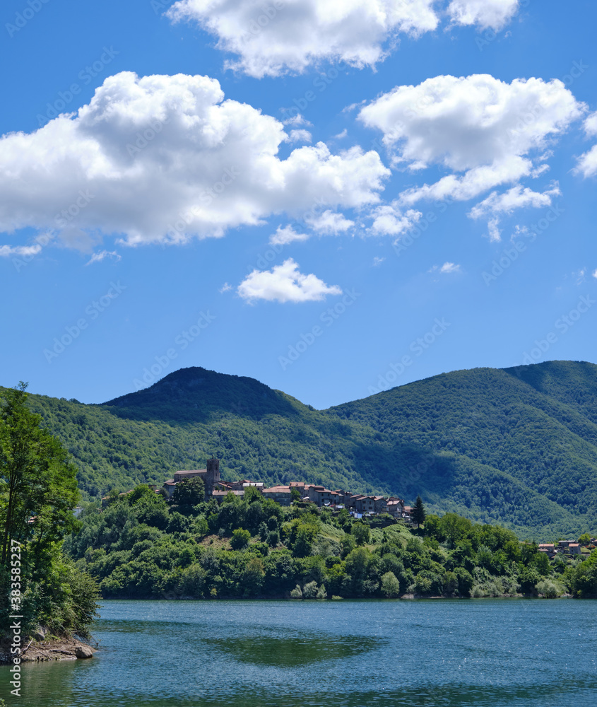Landscape From Vagli lake and apuan mountains