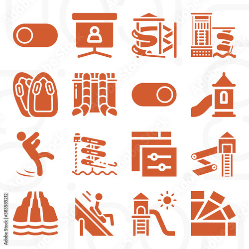 16 pack of plunged  filled web icons set