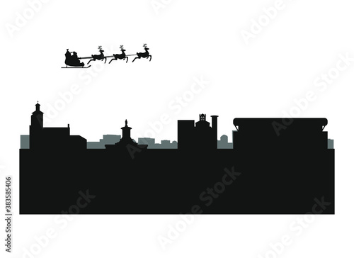 skyline of pamplona city in spain.