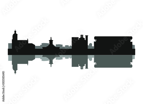skyline of pamplona city in spain.