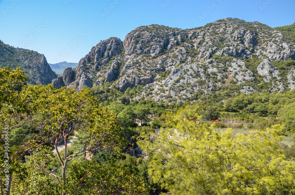 Beautiful nature mountain landscape covered with green vegetation in Turkey mountains. Lycian way is famous among hikers.
Beautiful nature mountain landscape covered with green vegetation in Turkey mountains. Lycian way is famous among hikers.