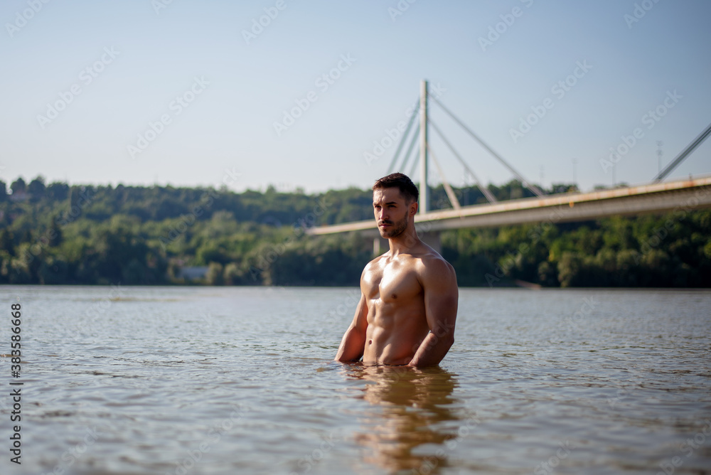 Fototapeta premium Portrait of sexi male model
