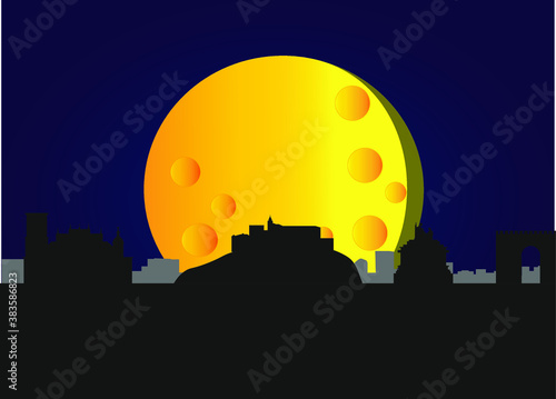 skyline of granada city in spain. 