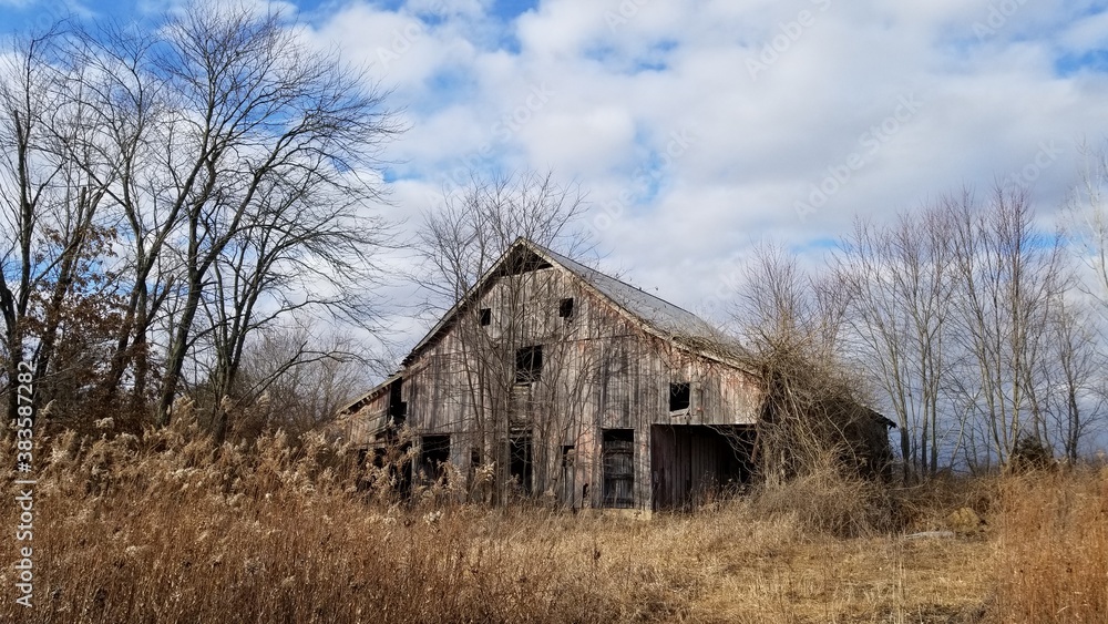 old abandoned farm house