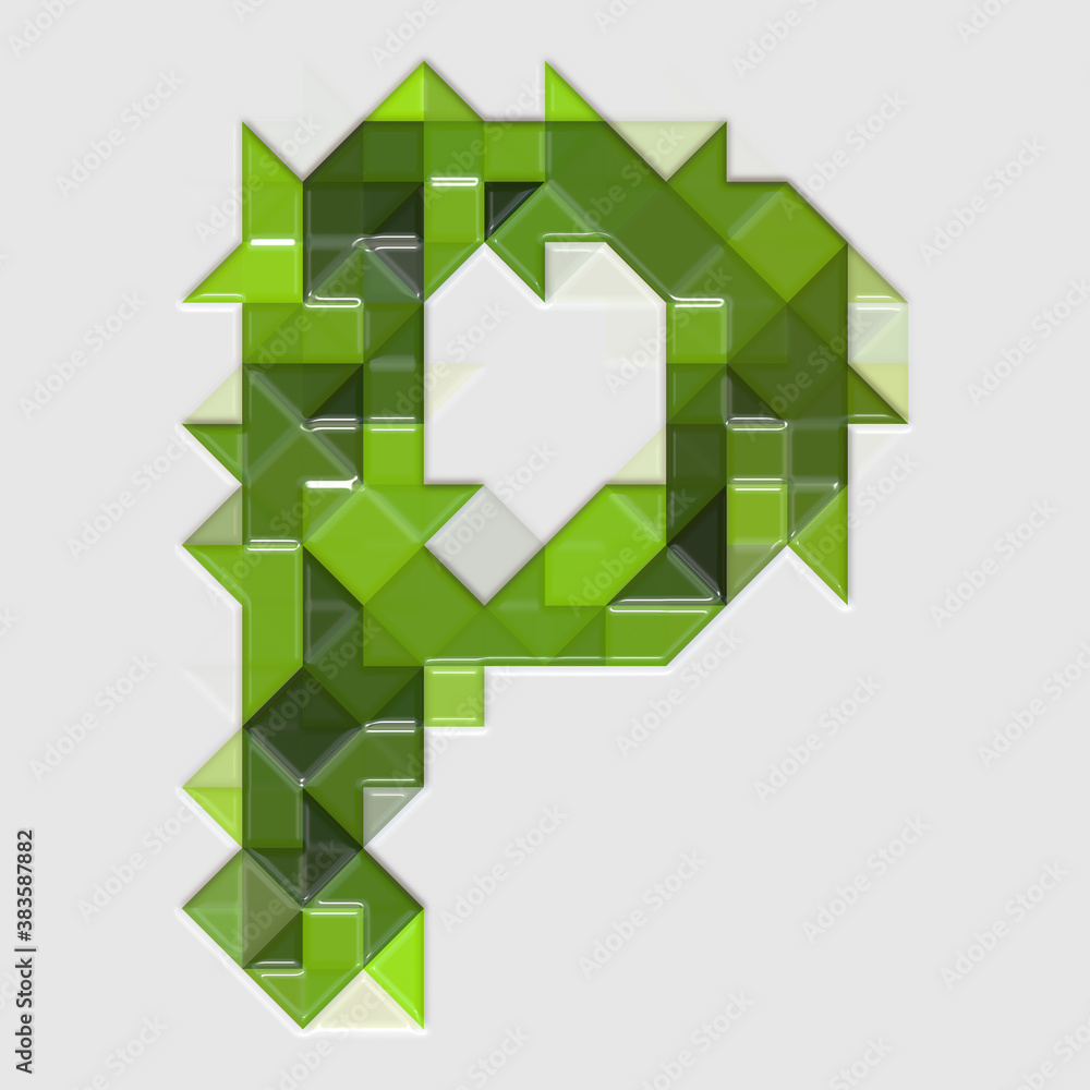 Obraz premium Glossy Tiles Alphabet Letters and Numbers - 3d render