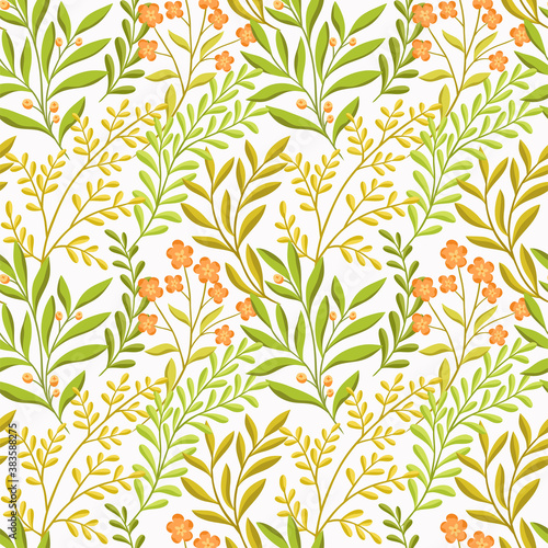 Vector floral seamless pattern. Hand drawn flowers illustration. Repeatable background.