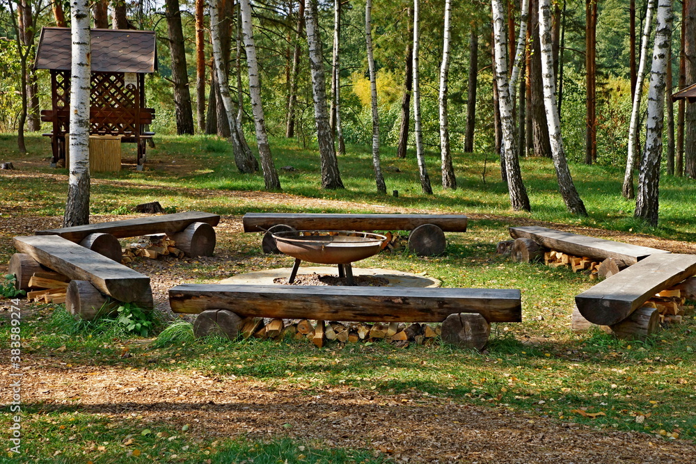 wooden bench in the park