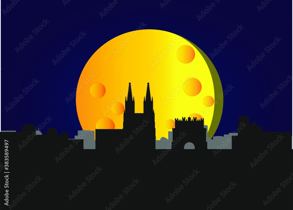 Fototapeta premium skyline of burgos city in spain. 