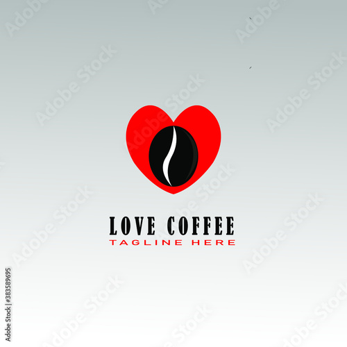 Coffee logo with leaves classic style for cafe business