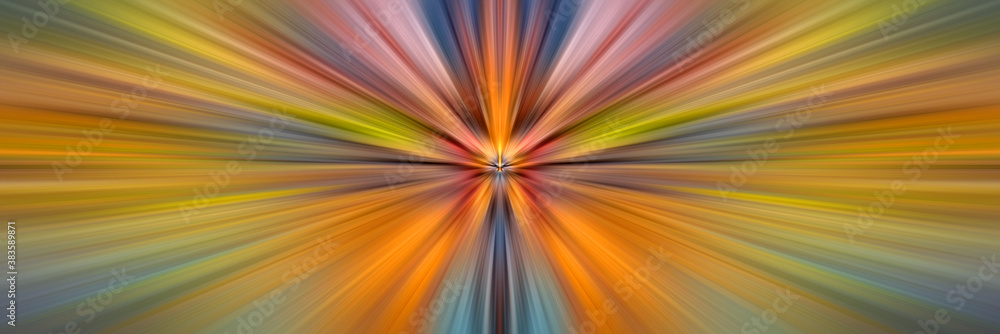 Obraz premium Abstract yellow background. Bright flash of light. Light explosion from central point. Holy magic glow. Sparkling Rays of Light.