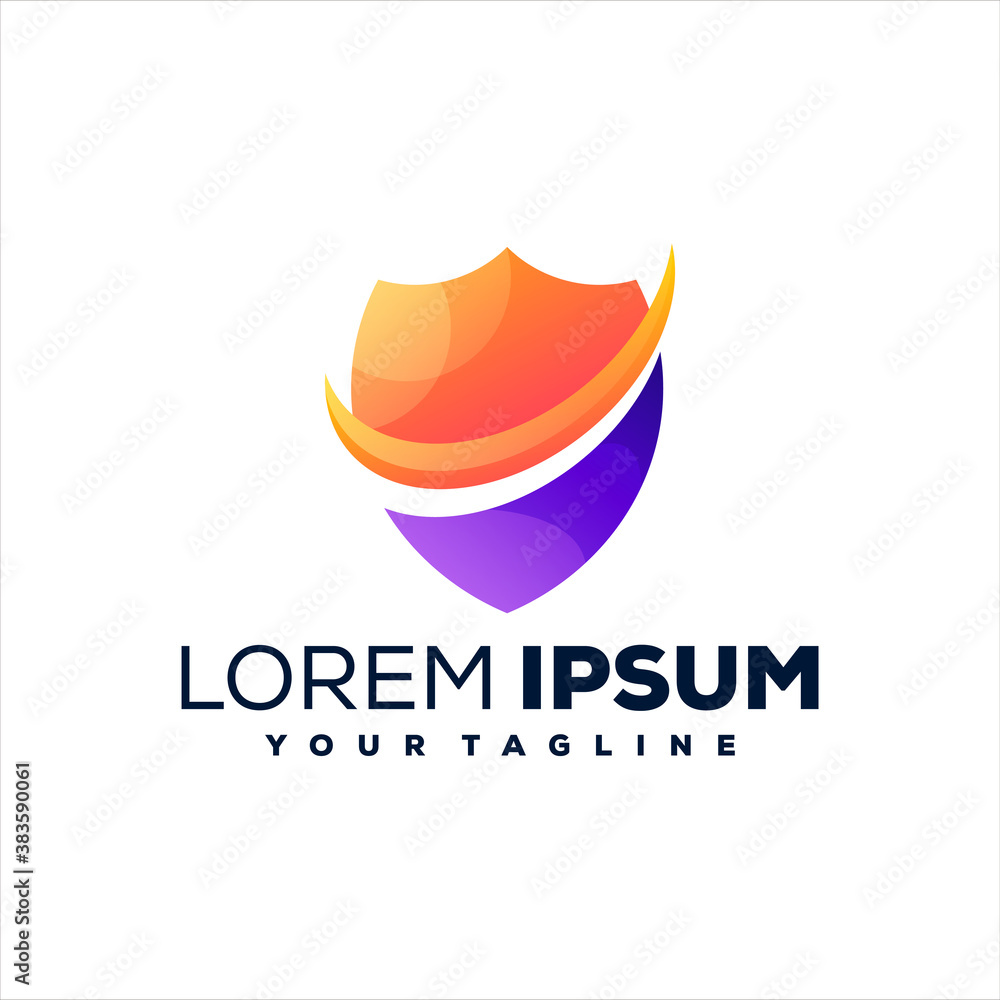 shield gradient color logo design shield gradient color logo design