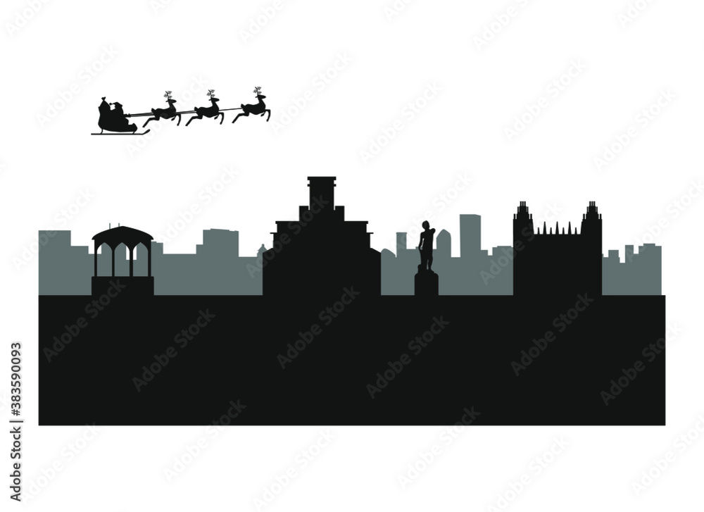 Naklejka premium skyline of albacete city in spain. 