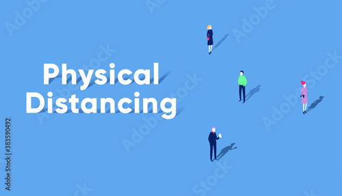Social distancing or physical distancing to prevent spreading the virus