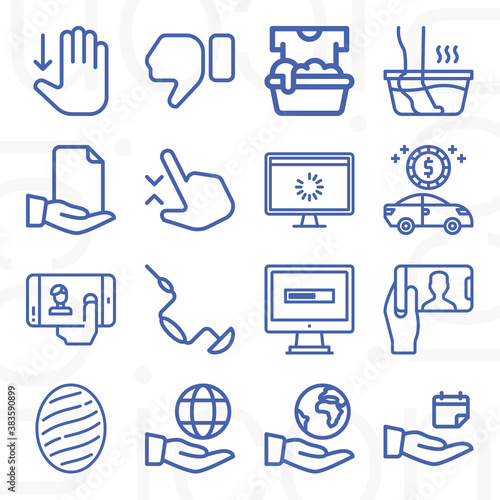 16 pack of loaded  lineal web icons set