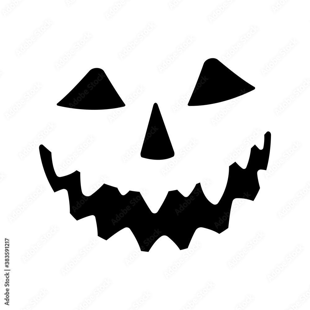 Pumpkin smiled black face silhouette. Pumpkin smiled black face silhouette.