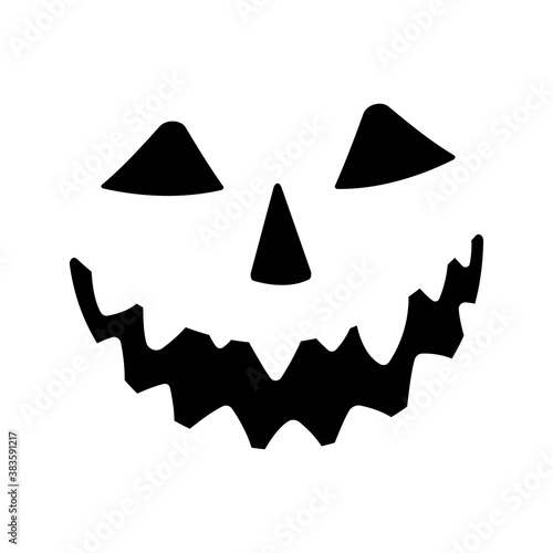 Pumpkin smiled black face silhouette.