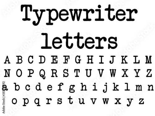 typewriter letters alphabet, vector illustration