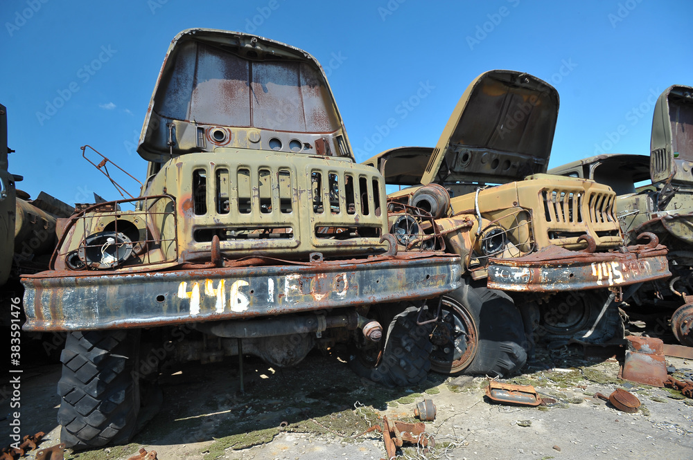 Old abandoned trucks