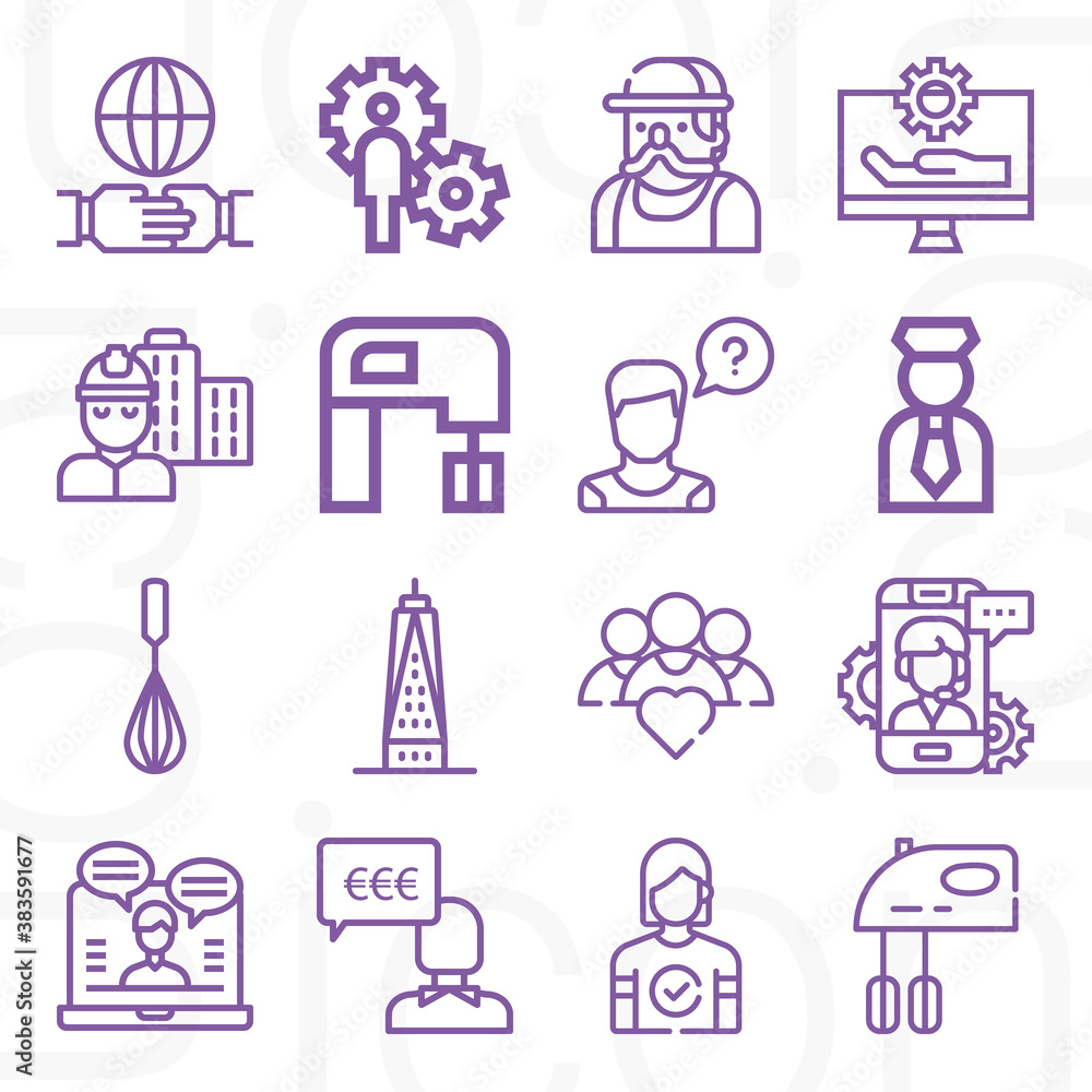 16 pack of operator lineal web icons set 16 pack of operator lineal web icons set
