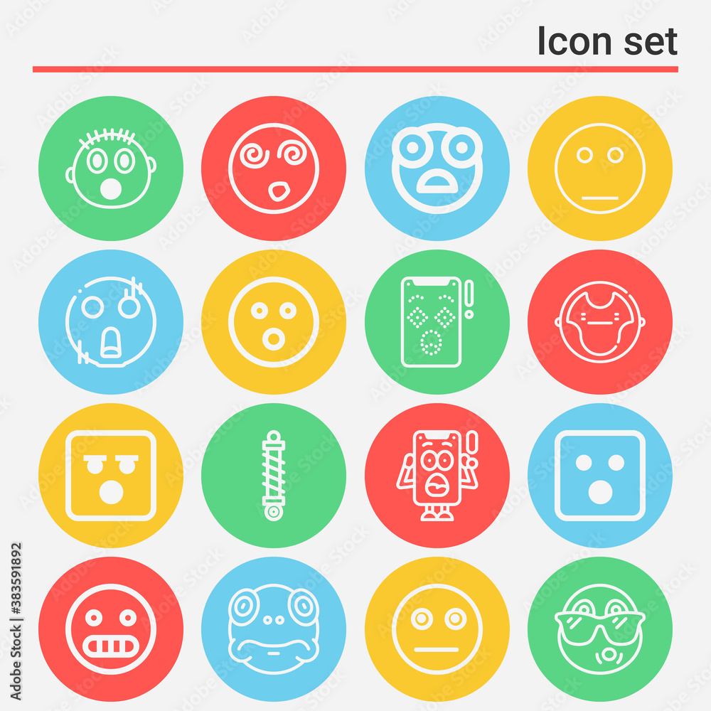 16 pack of shocked lineal web icons set 16 pack of shocked lineal web icons set