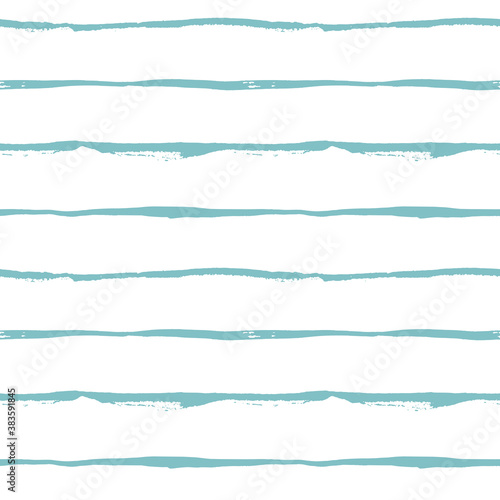 Blue handrawn lines on white background. Seamless pattern of brush strokes. Paint brushes. Art background of stripes.  photo