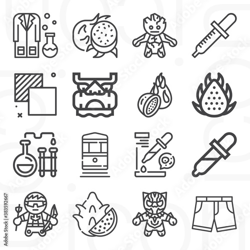 16 pack of con  lineal web icons set