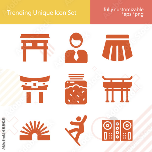 Simple set of bound related filled icons.