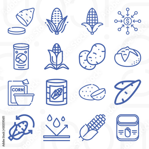 16 pack of starch  lineal web icons set