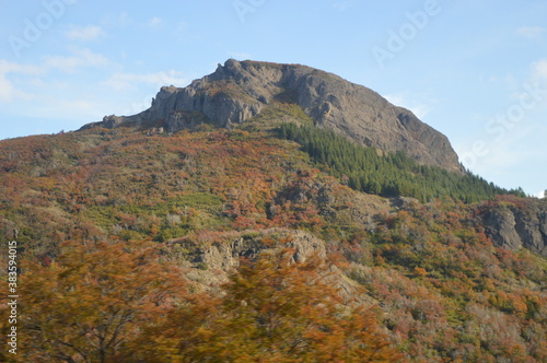 Autumn hiking in the mountains and lake district of San Martin de Andes in Argentina