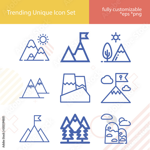 Simple set of ranges related lineal icons.