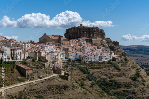 City landscape of the medieval village of Ares del Maestre, Castellon, Spain photo