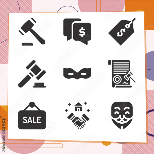 Simple set of 9 icons related to buyer