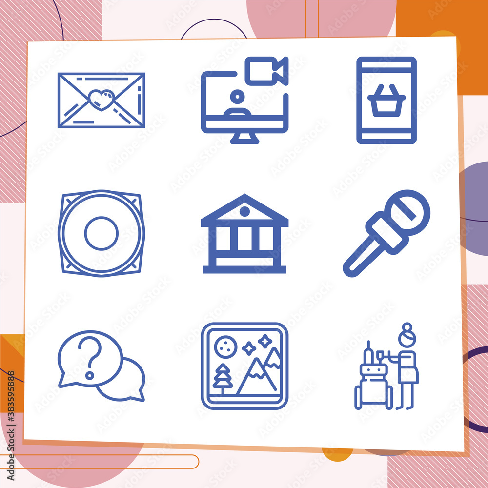 Simple set of 9 icons related to speech Simple set of 9 icons related to speech
