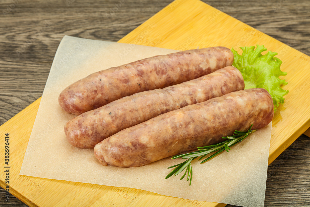 Raw pork meat sausages for grill Raw pork meat sausages for grill