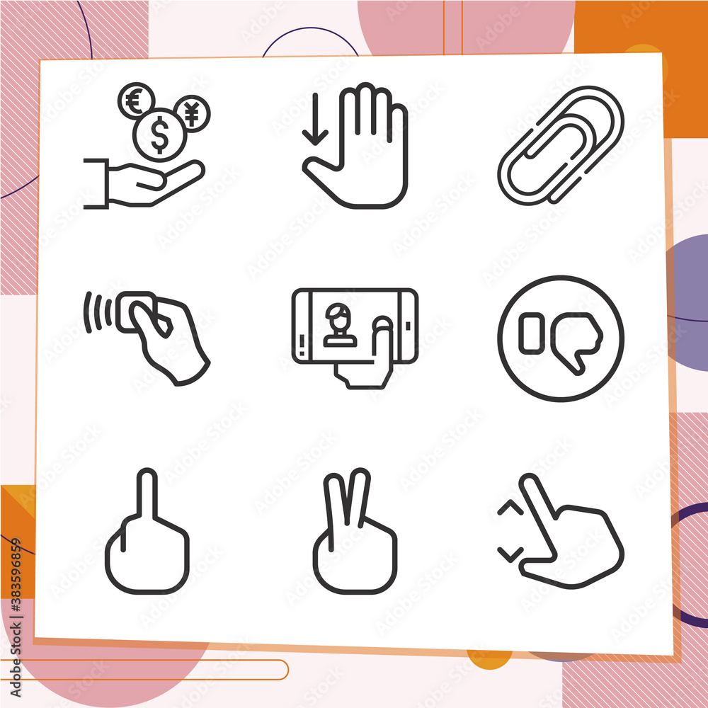 Fototapeta premium Simple set of 9 icons related to replaced