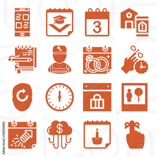 16 pack of forget  filled web icons set