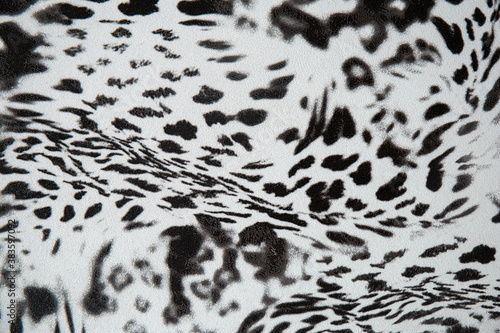 Black and white abstract camouflage. The concealment pattern on a fabric. Concept of winter masking.