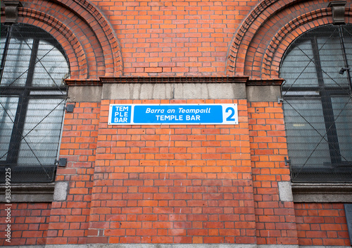 Photography Temple Bar Sign in Dublin Ireland