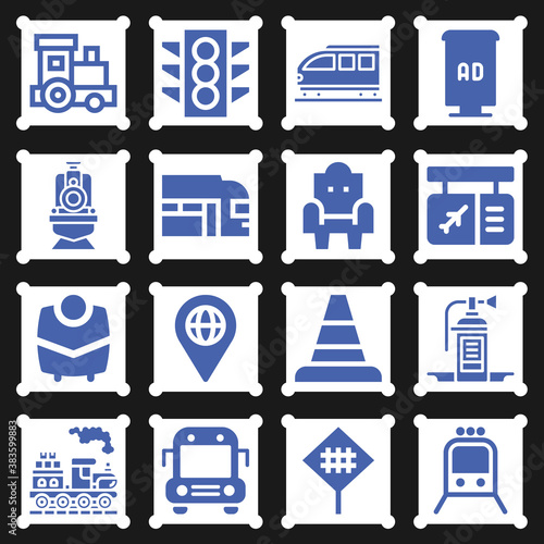 16 pack of passenger  filled web icons set