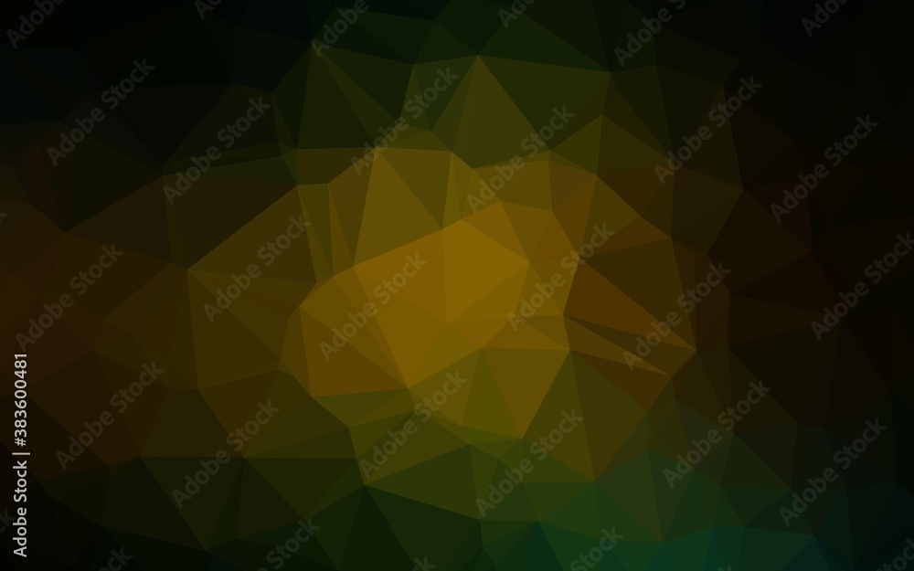 Dark Green, Yellow vector triangle mosaic cover. Dark Green, Yellow vector triangle mosaic cover.