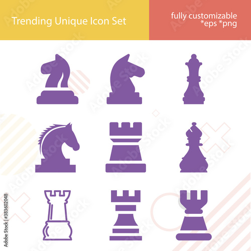 Simple set of board game related filled icons.