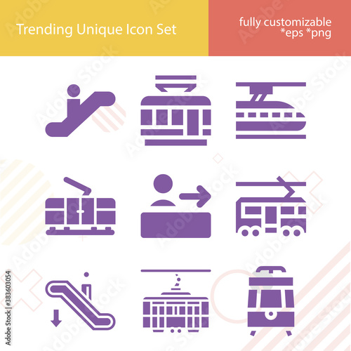 Simple set of publicly related filled icons.