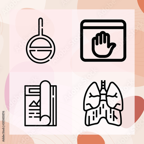 Simple set of photographic camera related lineal icons