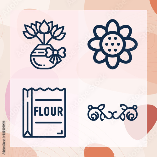 Simple set of fluoride related lineal icons