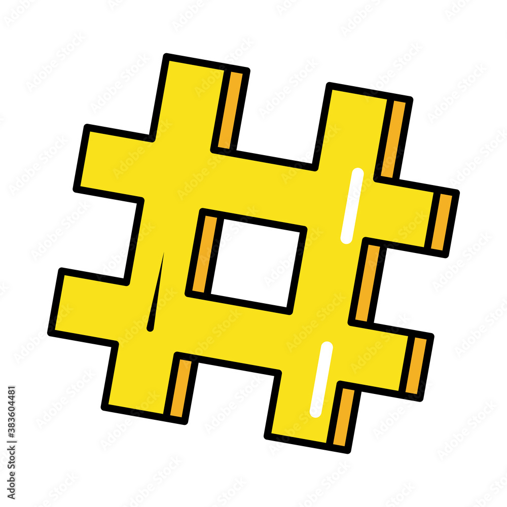 Obraz premium hashtag social media pop art comic style, flat icon