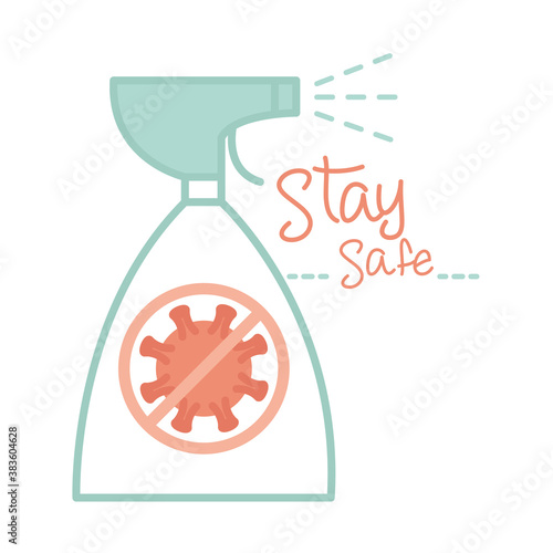 new normal, use spray disinfectant alcohol stay safe, after coronavirus, hand made style flat