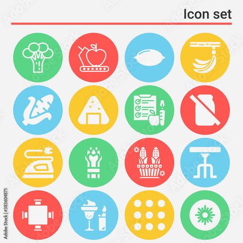 16 pack of fare  filled web icons set