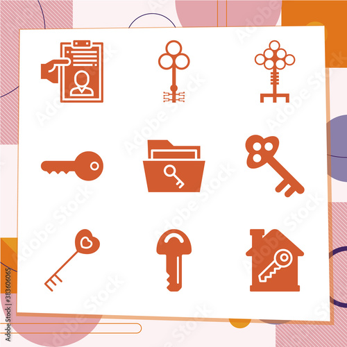 Simple set of 9 icons related to reconcile