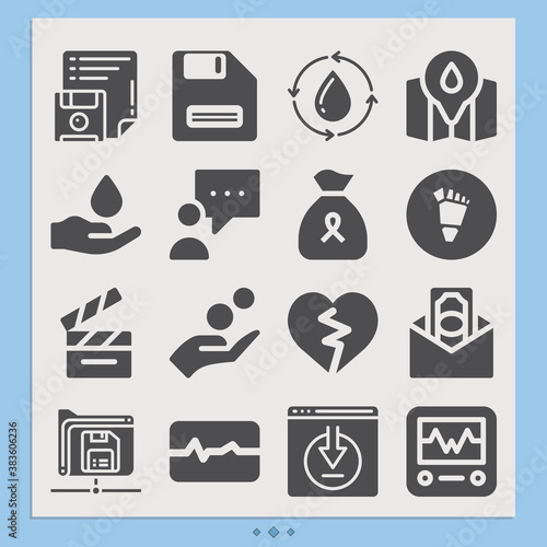 Simple set of dies related filled icons.